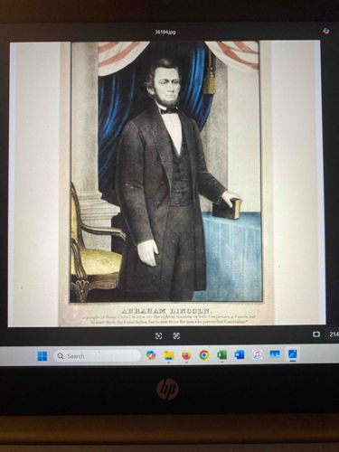 Abraham Lincoln Hand-Colored Lithograph by Kellogg