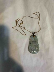 Carved Jadeite Pendant Necklace