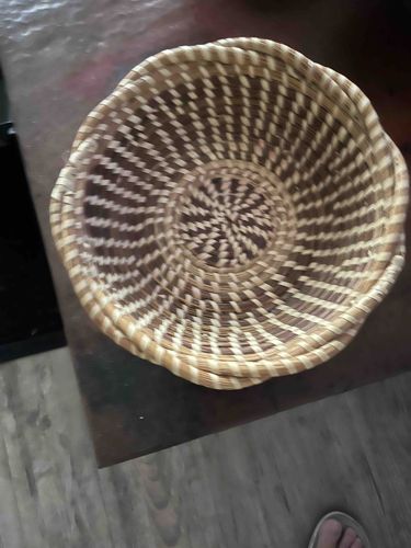 Coiled Two-Tone Decorative Basket