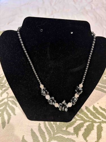 Hematite and Rose Quartz Bead Necklace