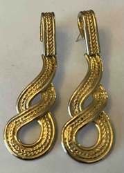 Gold-Tone Dangle Drop Earrings with Infinity Loop Design