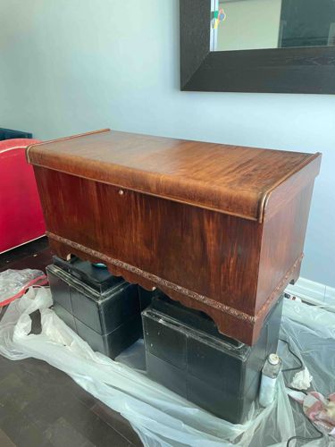 Art Deco Waterfall Lid Cedar Chest