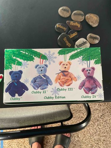 Ty Beanie Baby Clubby Limited Edition Collector Sets - Clubby Edition (Clubby I, II, III, IV) Christmas Ornaments
