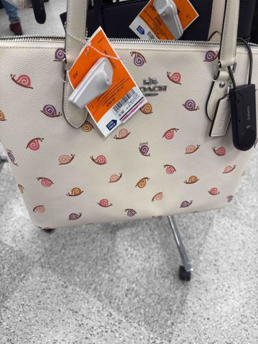 Coach Zip Top Tote in Snail Print Crossgrain Leather