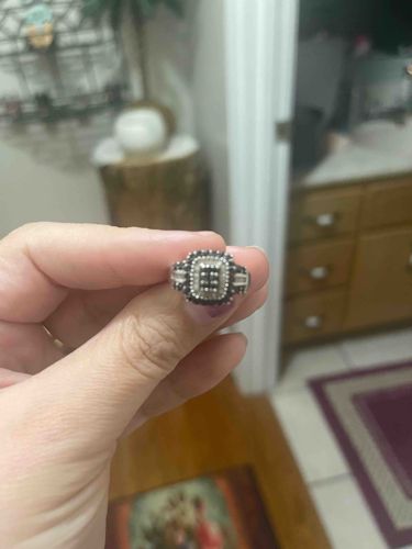 Diamond Cluster Ring with Baguette Accents