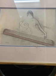 Abstract Figurative Drawing with Zither