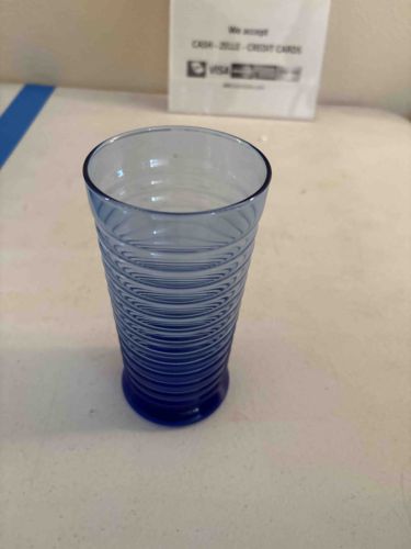 Iittala Aino Aalto Blue Ribbed Glass Tumbler