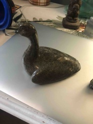 Stone Duck Sculpture