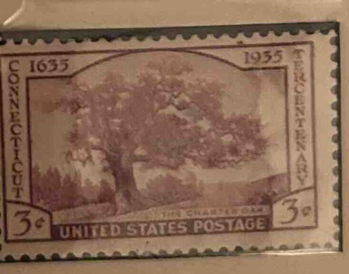 Charter Oak Tercentenary 3-cent Stamp