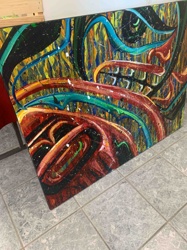 Abstract Expressionist Swirls Painting