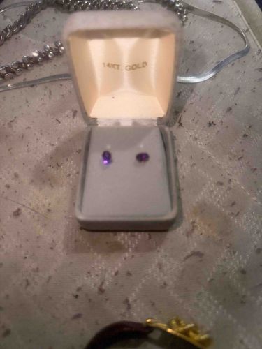 14kt Gold and Amethyst Stud Earrings