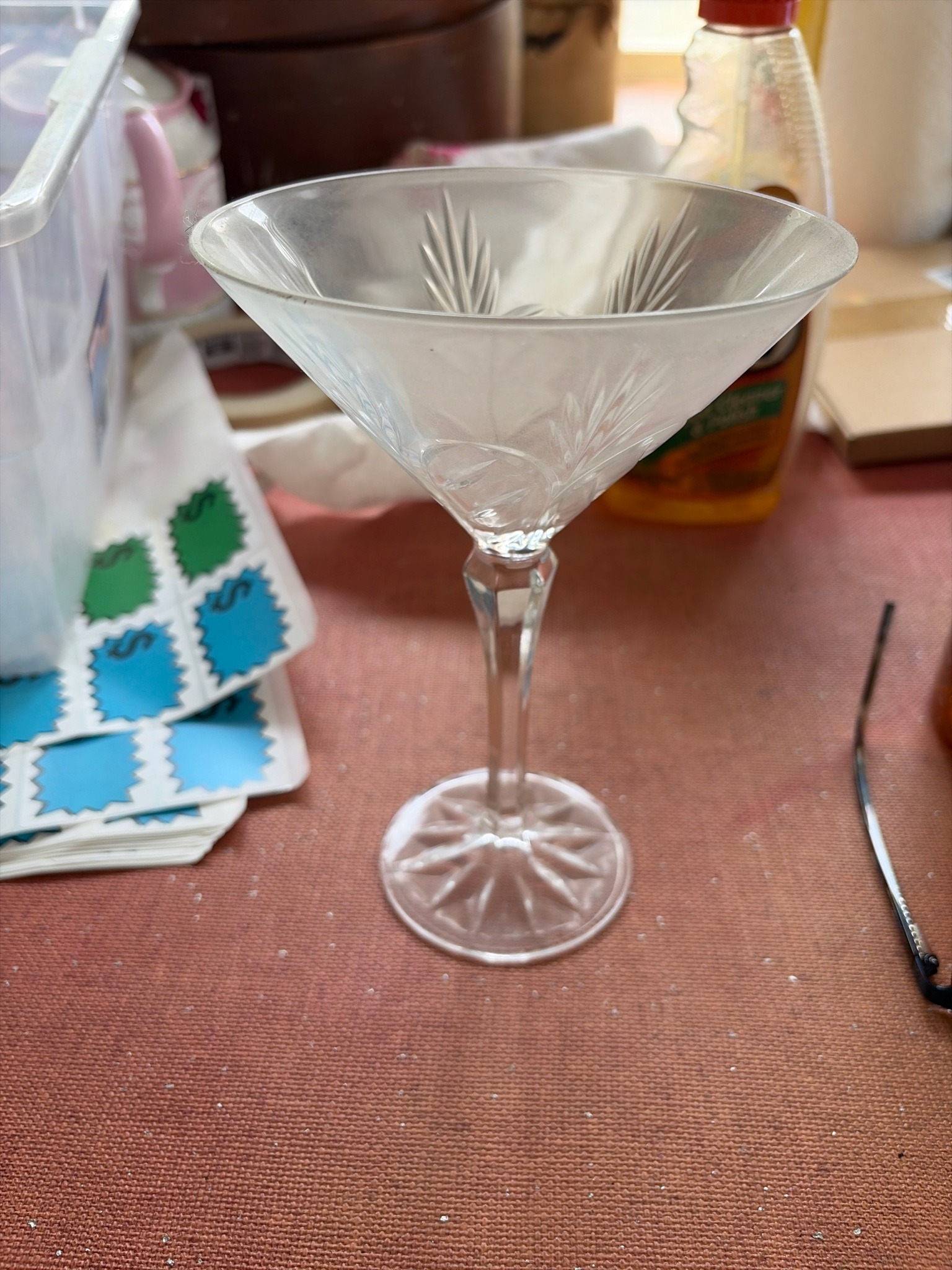 Submitted photo of Cut crystal martini glass