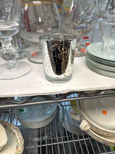 Speckled Mercury Glass Votive Candle Holder