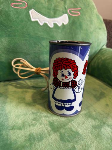 Vintage Raggedy Ann & Andy Cylindrical Accent Lamp