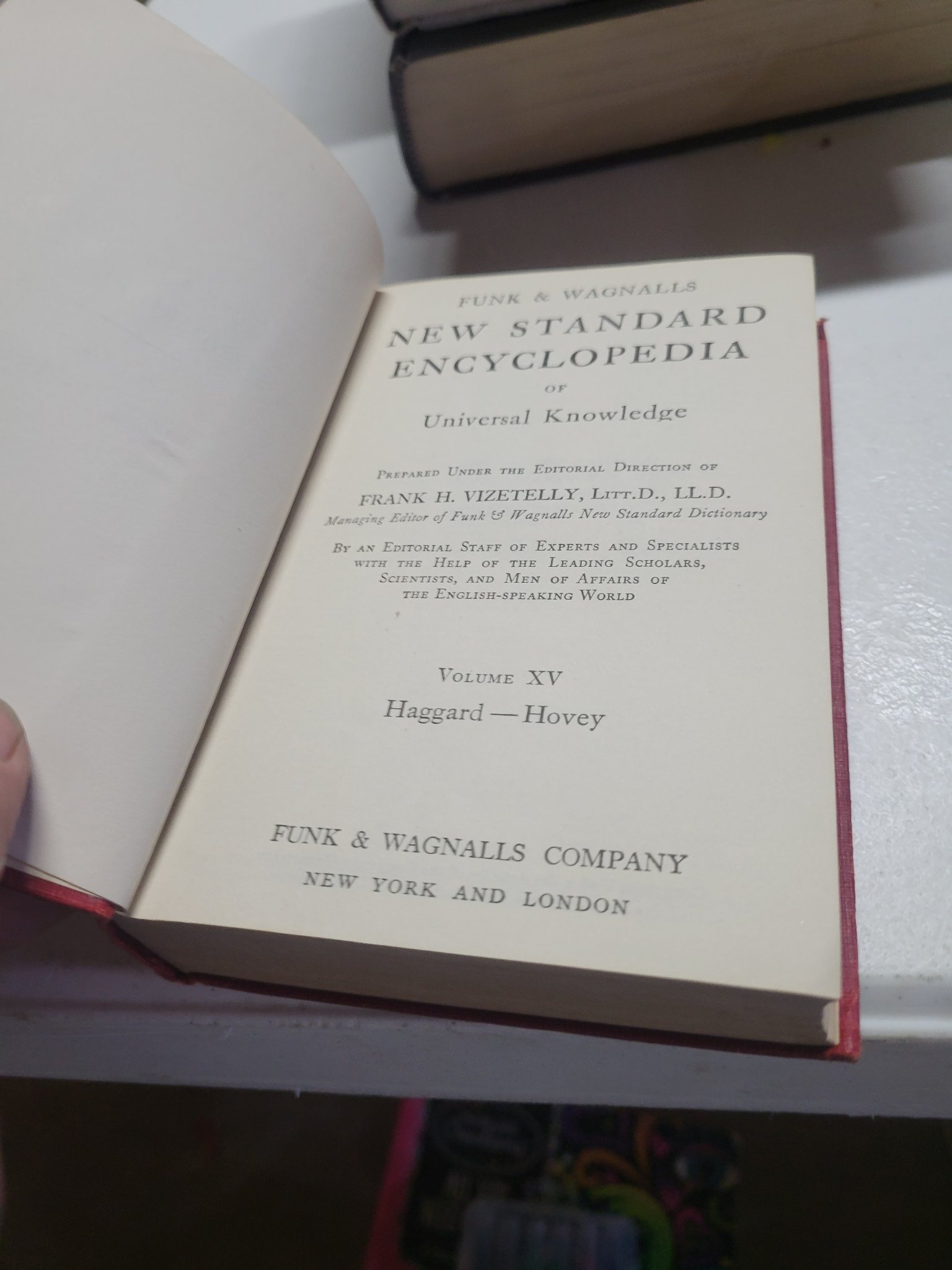 Submitted photo of Funk & Wagnalls New Standard Encyclopedia of Universal Knowledge Volume XV