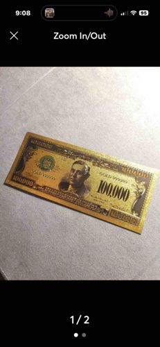 Commemorative US-style 100,000 Dollar Gold Banknote