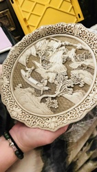 Carved Relief Plaque with Landscape and Figures