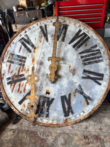 Antique Architectural Tower or Station Clock Face