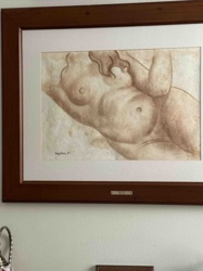 Diego Rivera Fecundity (Study of a Nude) Sanguine Drawing, 1935