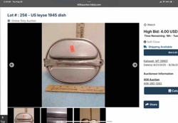 US Leyse 1945 Mess Kit Dish