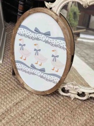Oval Framed Goose Art Print