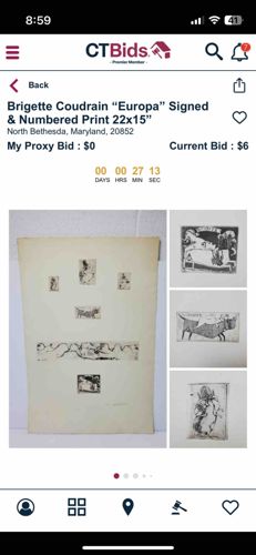 Brigette Coudrain "Europa" Signed & Numbered Print 22x15"