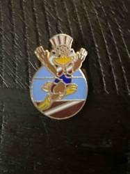 Patriotic Eagle Mascot Enamel Pin