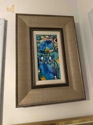 Framed Abstract Owl Painting
