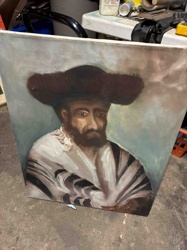 Portrait of a Man in a Tallit and Hat (Oil Painting)