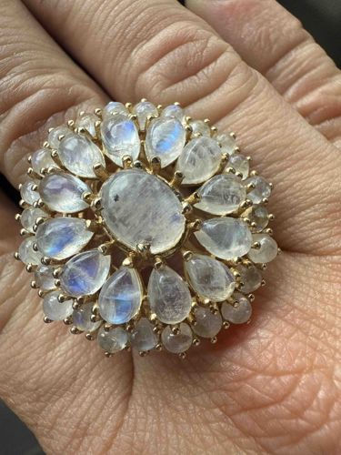 Moonstone Cluster Cocktail Ring