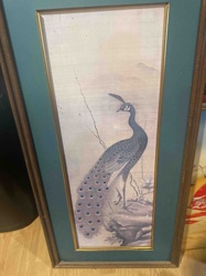 Framed Asian-Style Peacock Art Print