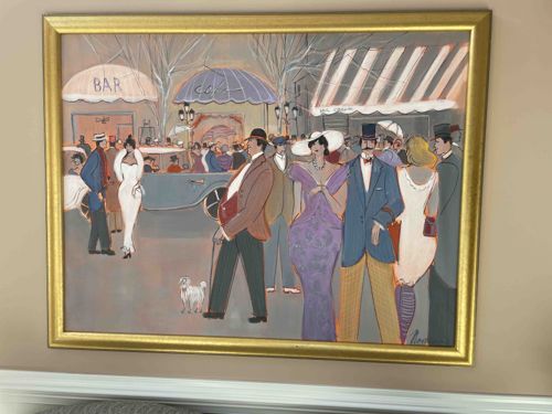 Mammon Oil Painting: Paris Street Scene with Figures