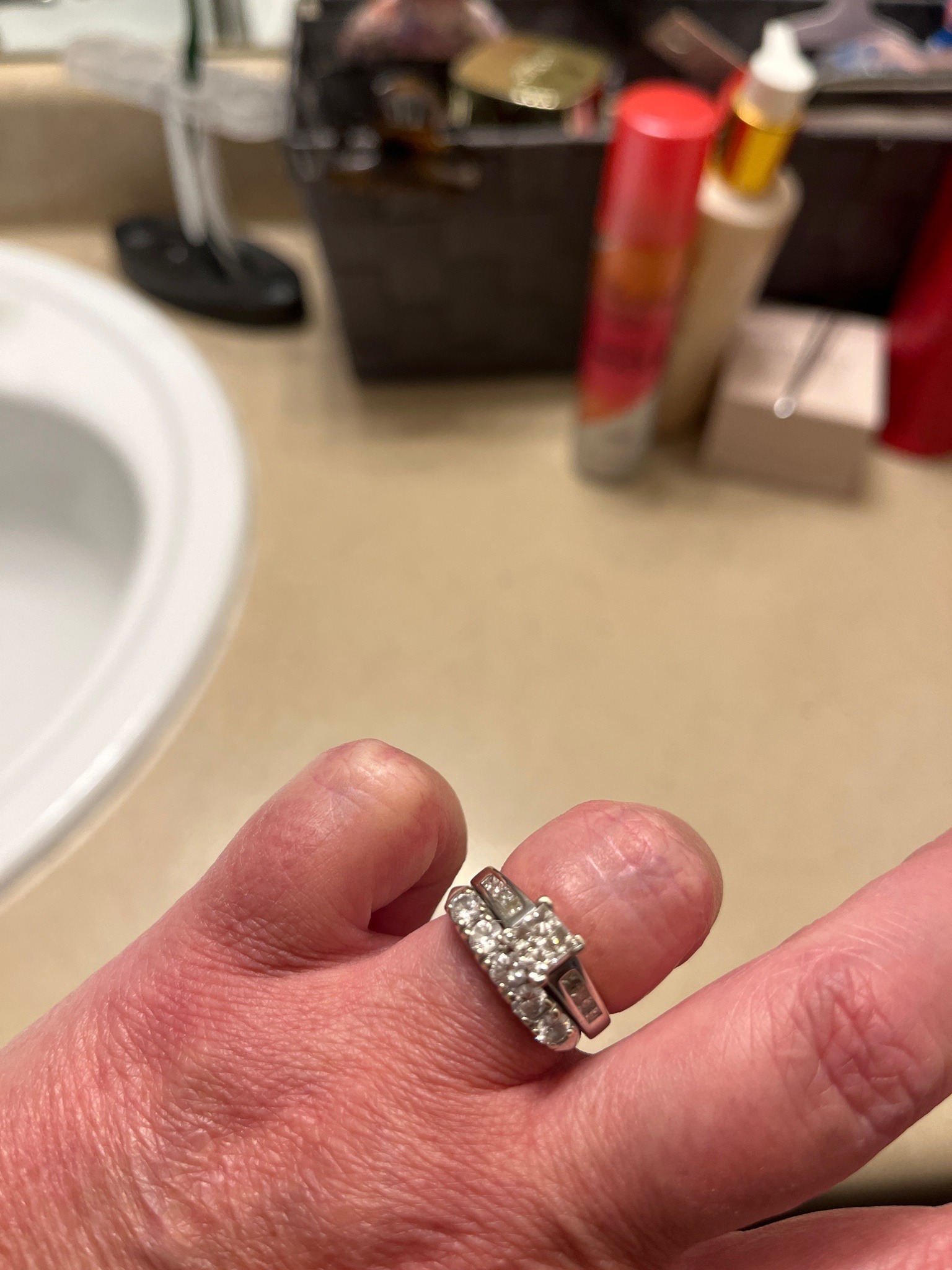 Submitted photo of Multi-stone diamond bridal set ring