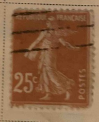 French Postes Sower Stamp, 25 Centimes