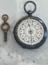 Antique Key-Wind Pocket Watch with Winding Key