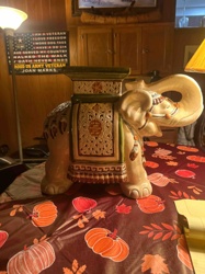 Ceramic Elephant Pedestal/Side Table