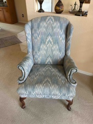 Ikat Pattern Wingback Chair