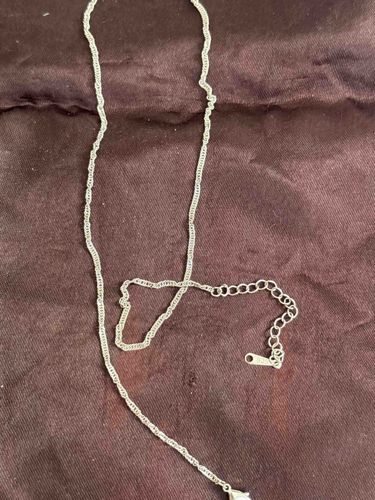 Silver-Toned Twisted Rope Chain Necklace with Extender
