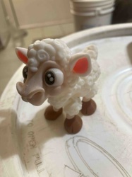 Stylized White Sheep Figurine