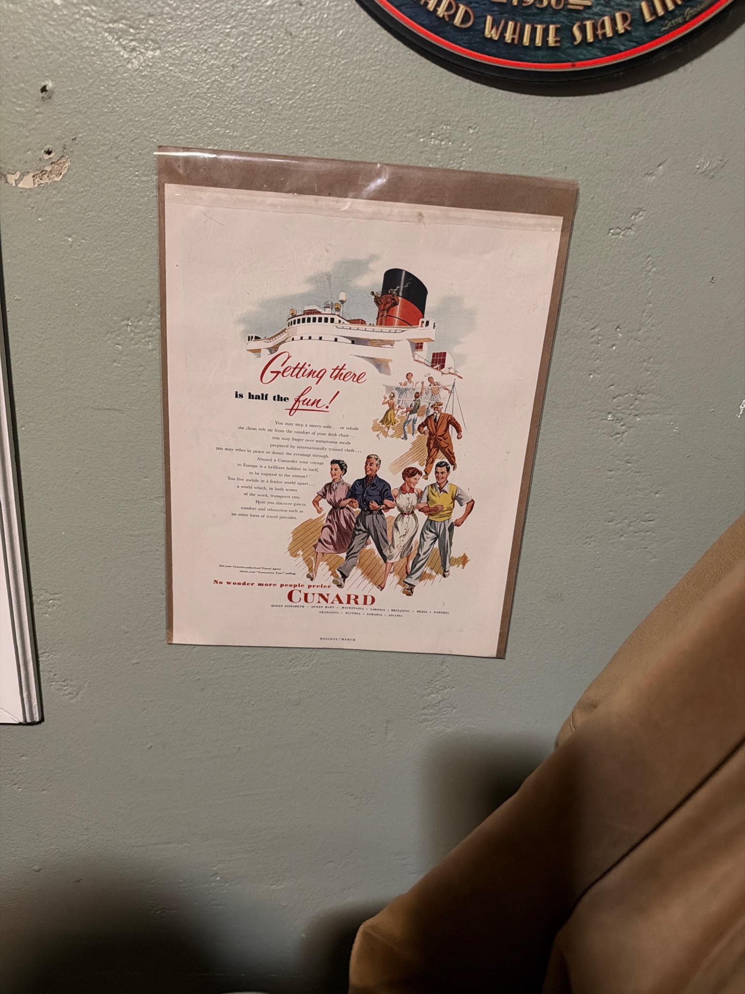 Submitted photo of Vintage Cunard advertising print (unauthenticated)