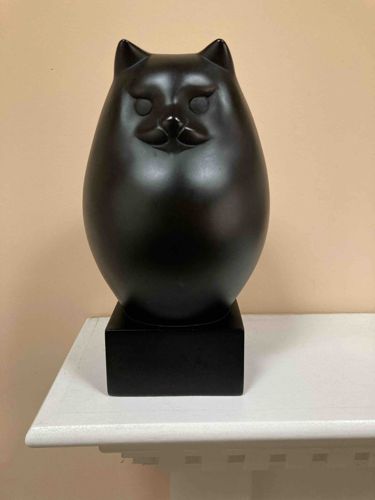 Black Stylized Cat Sculpture (Boston Museum of Fine Arts Reproduction)