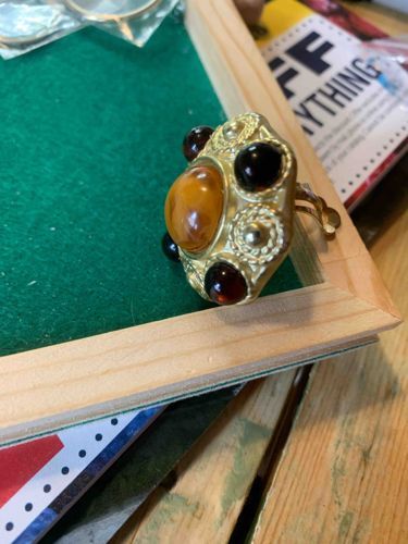 Vintage Etruscan-Style Costume Clip-On Earring