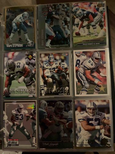 Collection of Mark Stepnoski Football Trading Cards