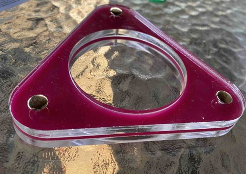 Lucite and Magnet Triangular Trading Card Display Case