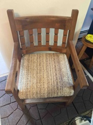 Handmade Upholstered Wooden Armchair