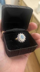 Oval Opal and Amethyst Cluster Ring