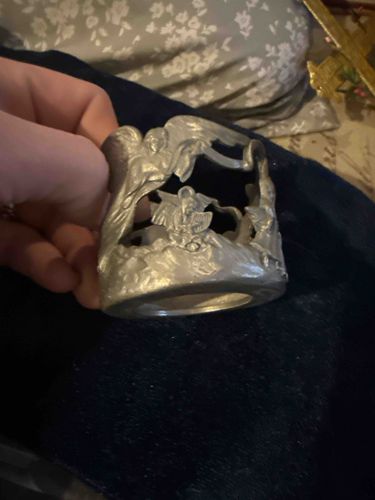 Pewter Relief-Decorated Napkin Ring