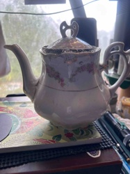 Antique Porcelain Teapot with Floral Decoration