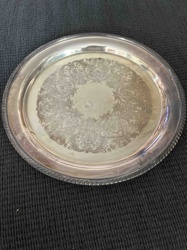 Ornate Silver-Toned Serving Tray