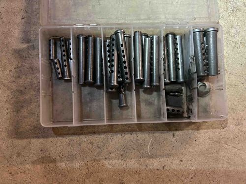 Assorted Clevis Pins and Metal Dowels in Organizer